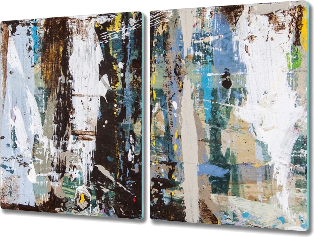 Coloray Herdabdeckplatte 2x40x52 cm Schneidebrett Kochplattenabdeckung Küchenbrett Hackbrett - gesalbt Wand