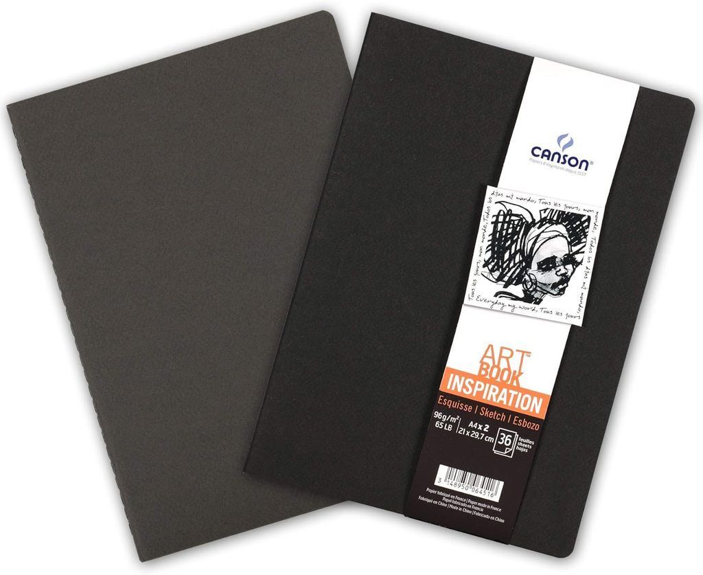 CANSON Skizzenheft Art Book Inspiration A4 schwarz / grau 2 Stück