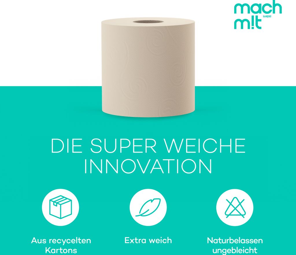 mach m!t PURE Toilettenpapier - 8 Rollen 3lagig - frei von Produktbild 3
