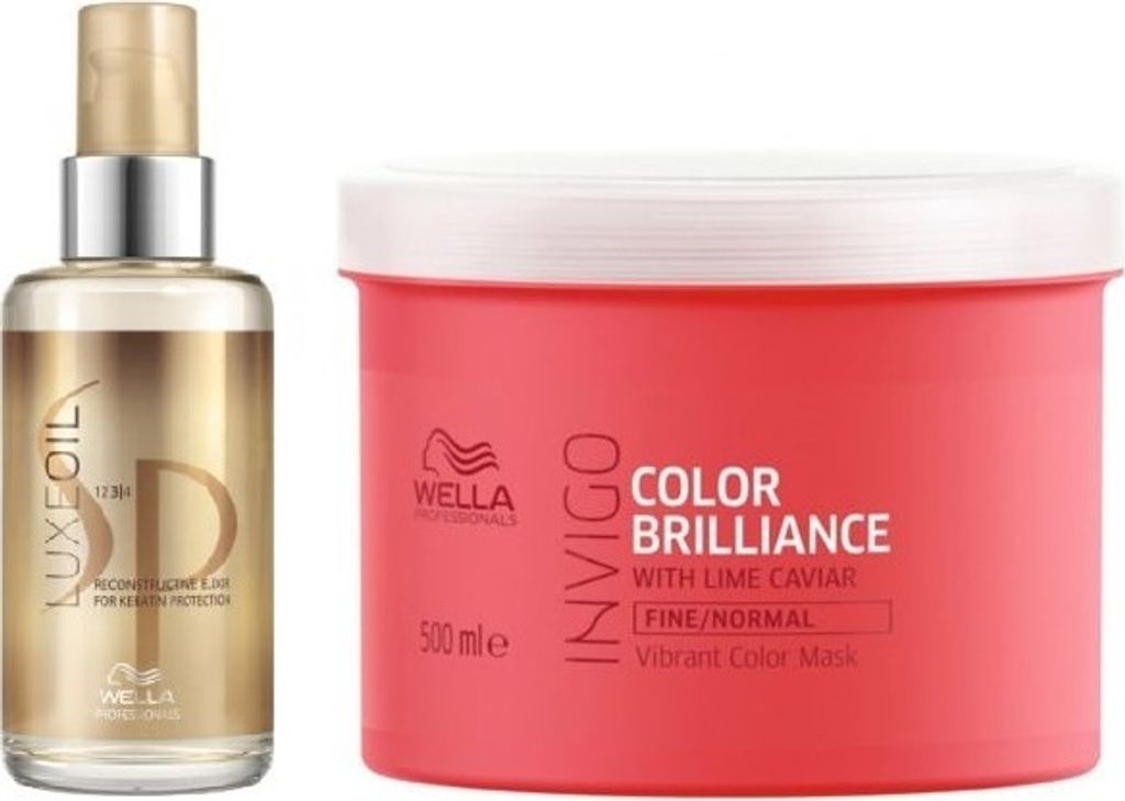 Wella Sp Luxe Oil Reconstructive Elixir 100ml + Wella Invigo Color Brilliance Mask Fine Hair 500ml