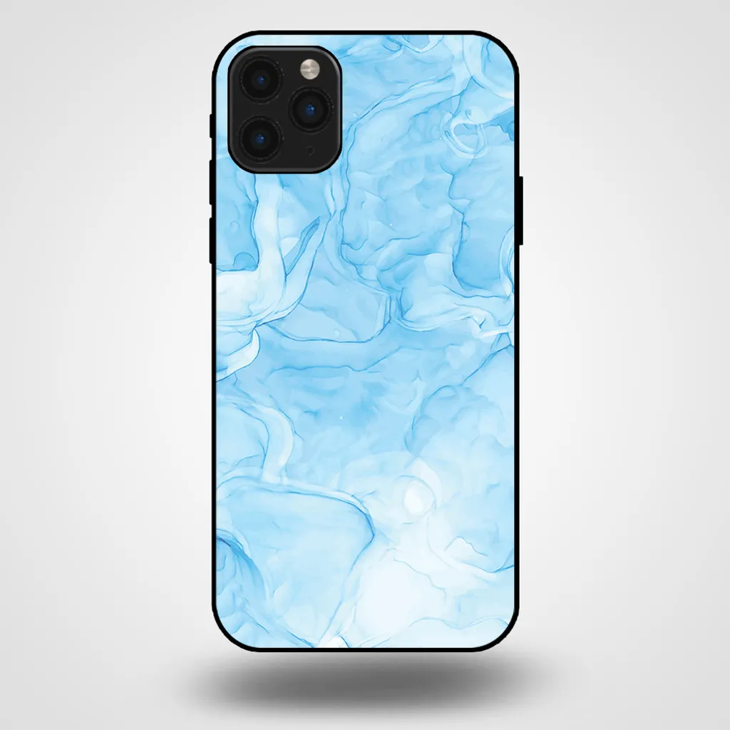 Smartphonica Custodia per iPhone 11 Pro Max con stampa in marmo - Custodia posteriore in TPU con design in marmo - Azzurro
