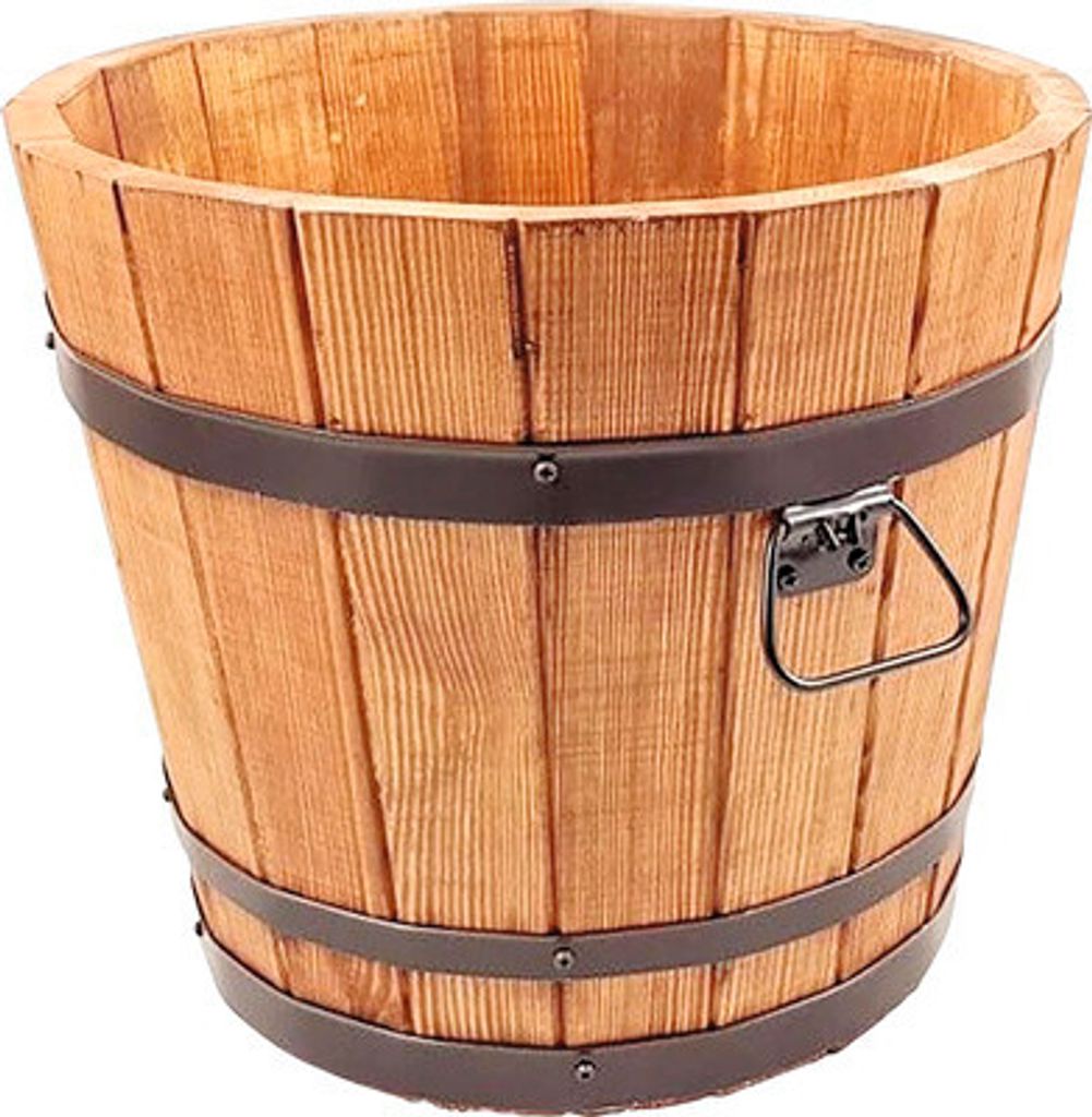 Pflanztopf Holz Ø 35 cm H 31 cm braun Produktbild 