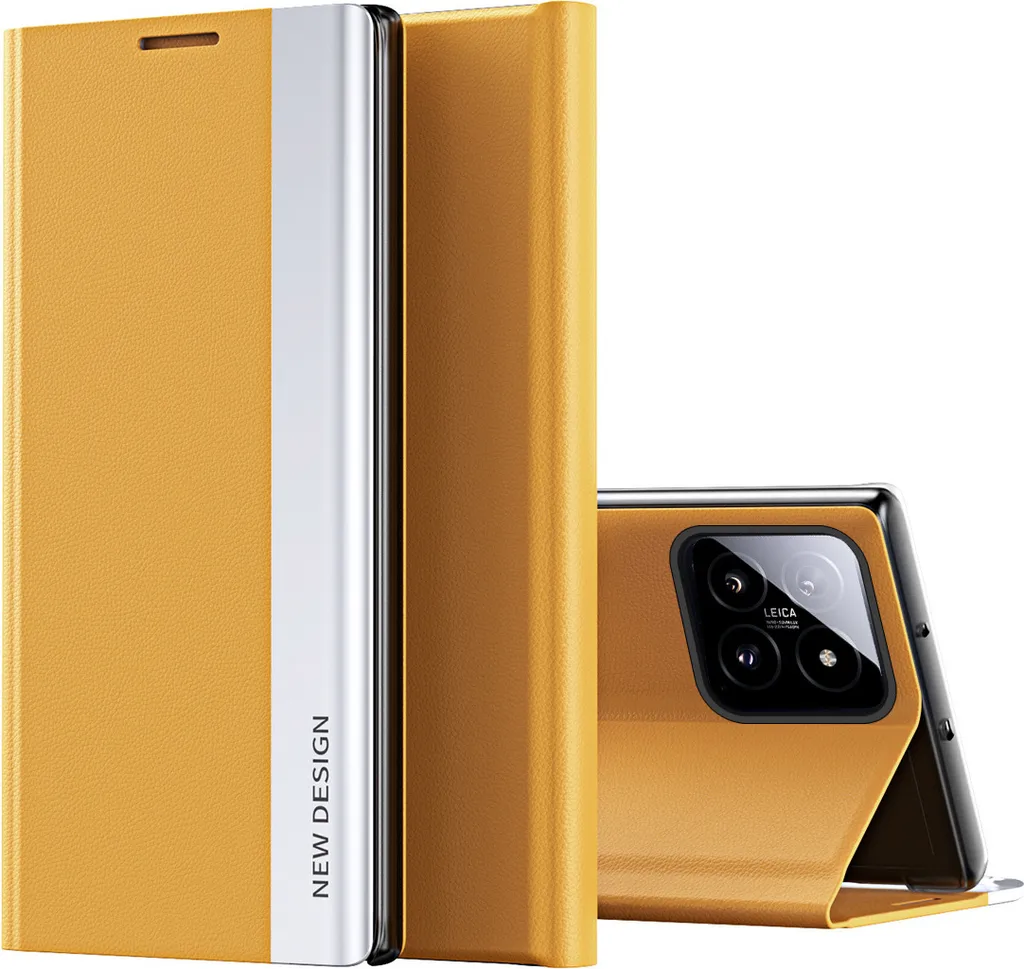 Custodia Xiaomi 14 Giallo Pop Magnetica - Pelle Sintetica con Stand