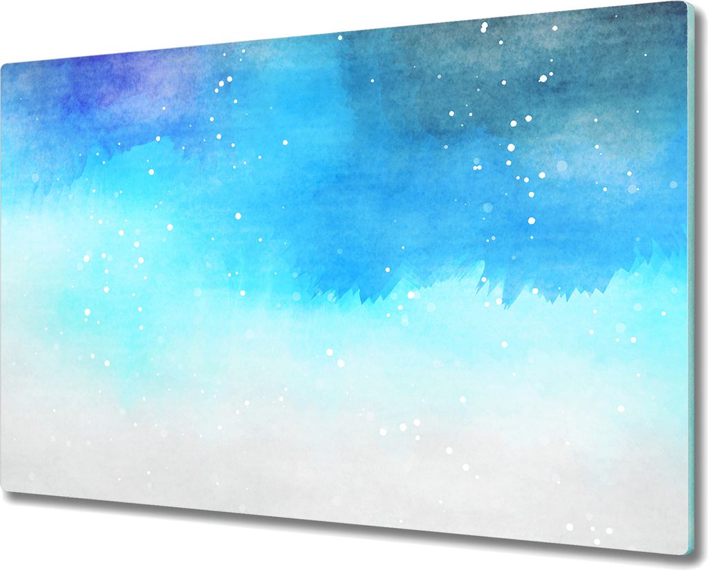 Glas-Herdabdeckplatte Glaskeramikkochfeld-Abdeckung Spritzschutz - 80x52 cm - Leuchtturm Aquarell