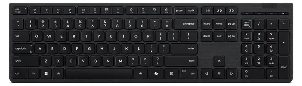 Clavier sans fil Lenovo noir avec pavé numérique complet