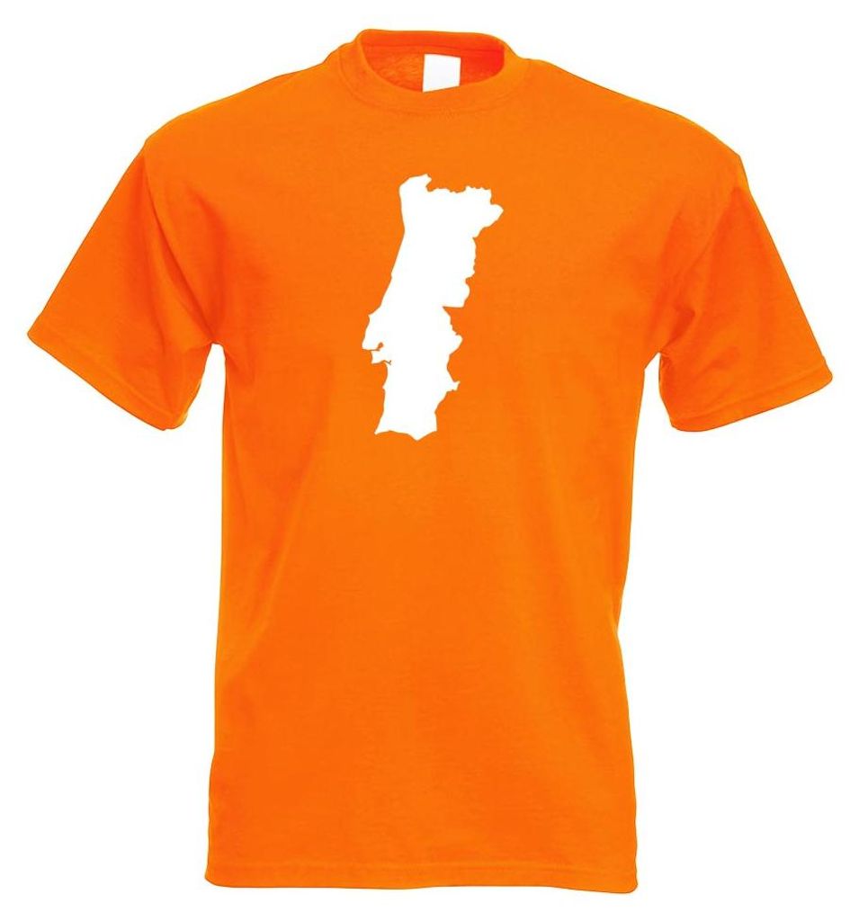 Kiwistar - T-Shirt - orange - Portugal Umriss Kontur Herren Funshirt Bedruckt Design Sprüche Spruch Motive - mit Motiv Bedruckt - Funshirt Design ...