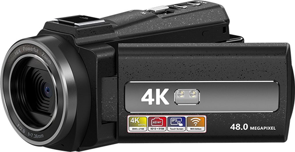INF Videocamera 4K HD/48MP/Zoom 16x/scheda 32GB/microfono Immagine del prodotto 
