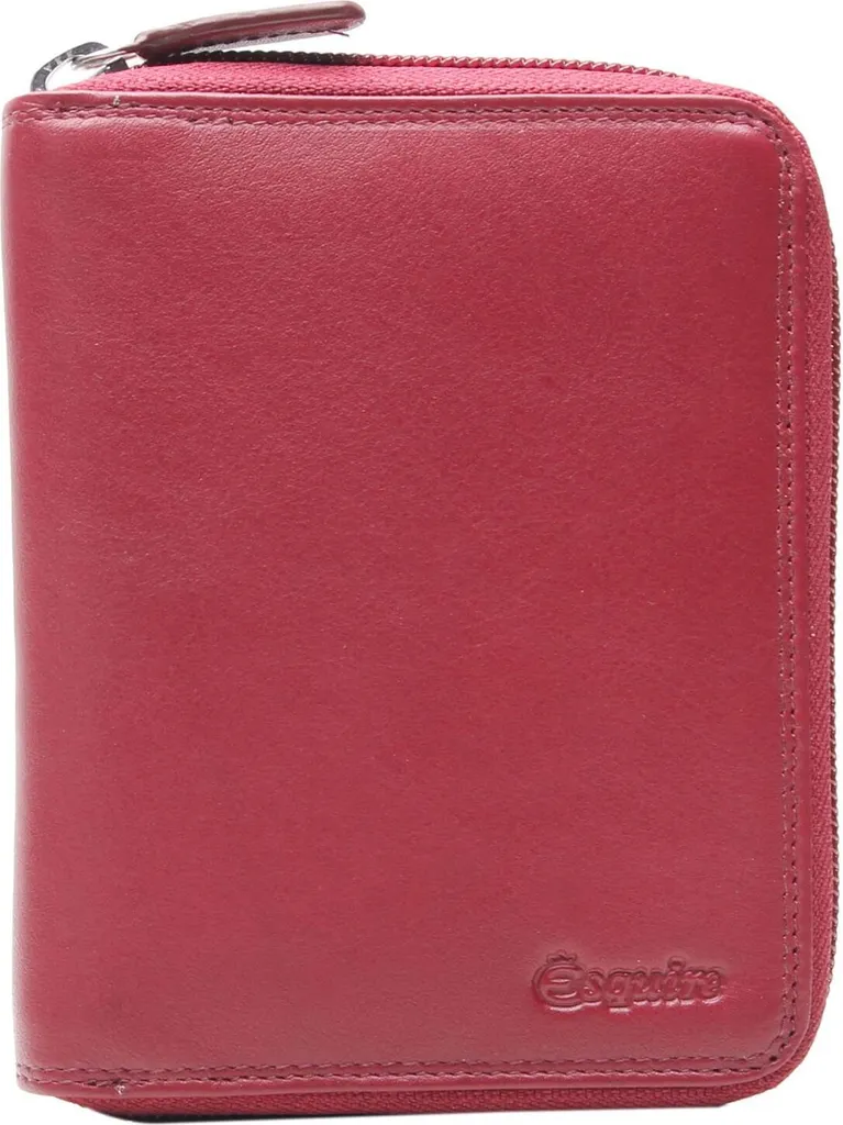 Acquista Esquire Duo Zip Around Wallet Red - Pelle Rosso Scuro