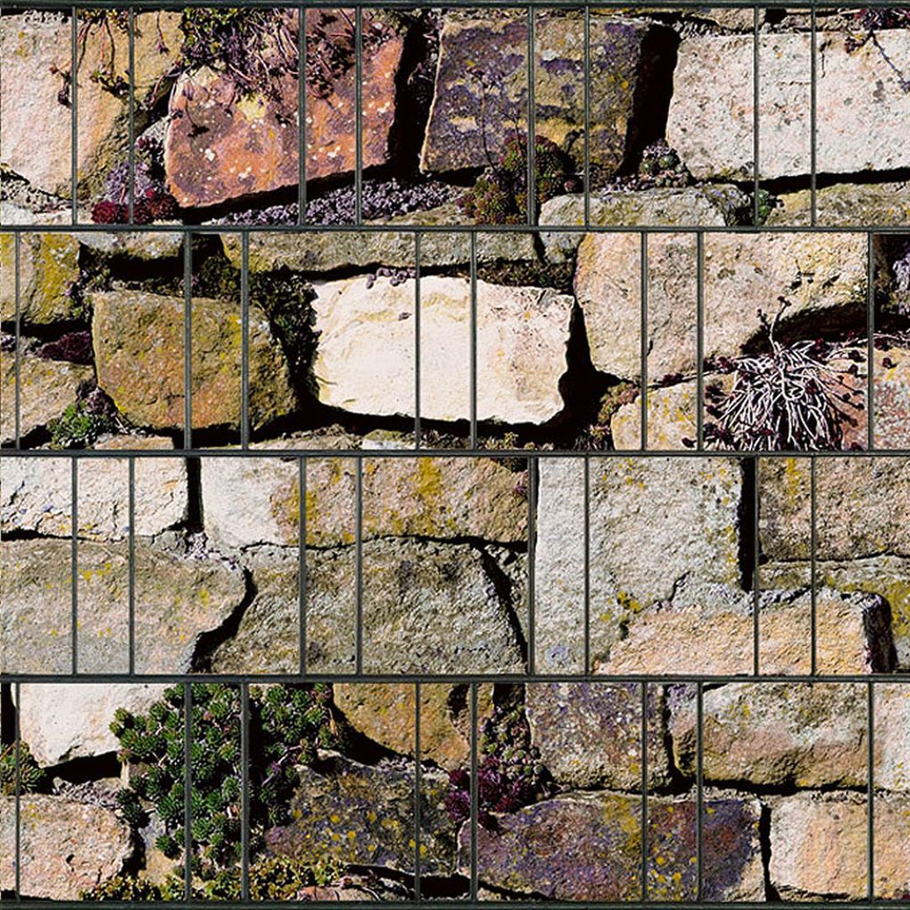 Bedruckter Sichtschutz STEINGEWÄCHS bedrucktem Motiv in Stein-Optik 2,5m x 2,0m