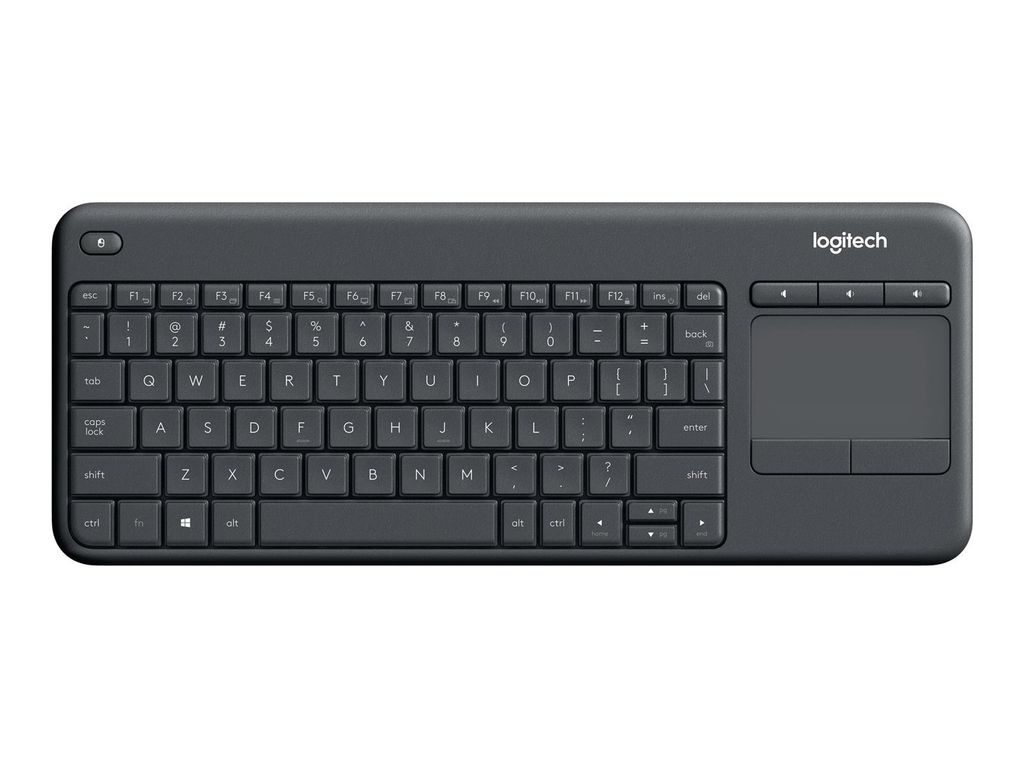 Logitech Wireless Touch Keyboard K400 Plus - Tastatur - 2,4 GHz - Niederländisch QWERTY - Schwarz (920-007145)