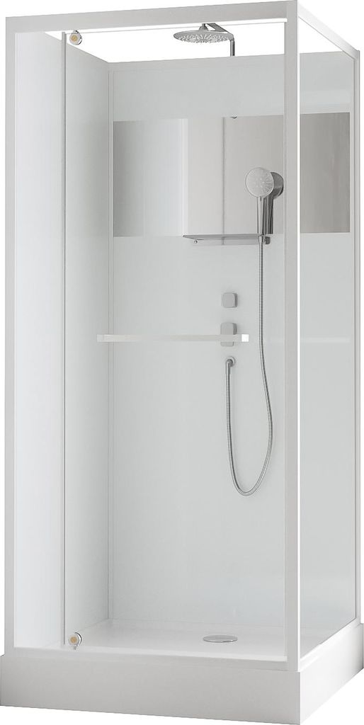Cabine de Douche Carrée 90x90cm Porte Pivotante - Blanche - Image du produit 