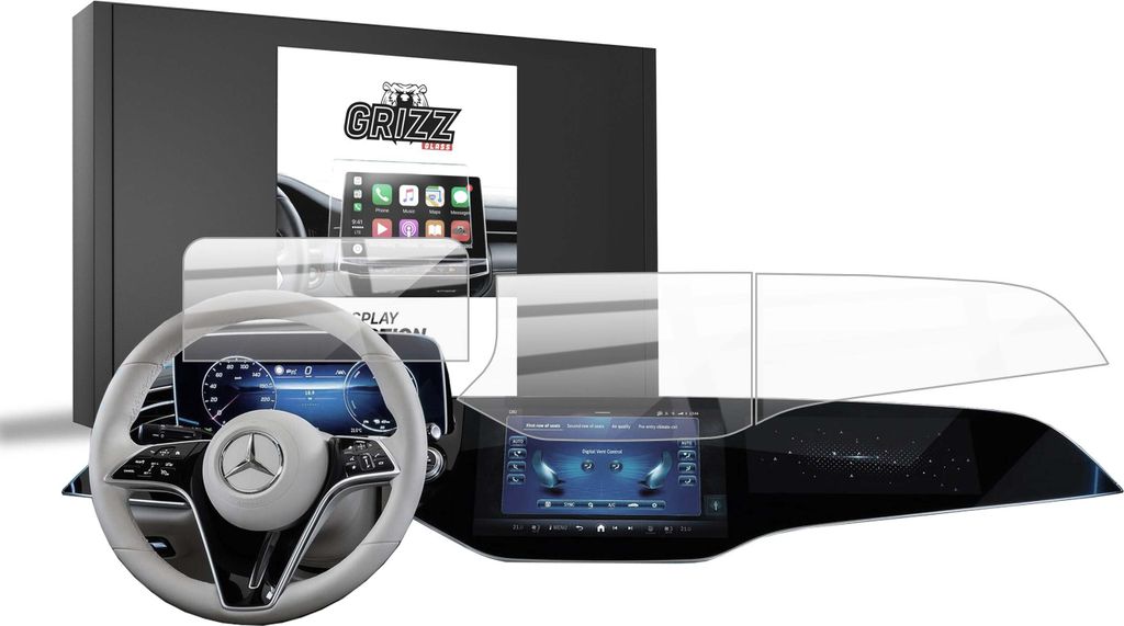 Keramische Autodisplayfolie 3in1 für Mercedes E-Klasse W214 Superscreen (2023-2025), Grizz Protector