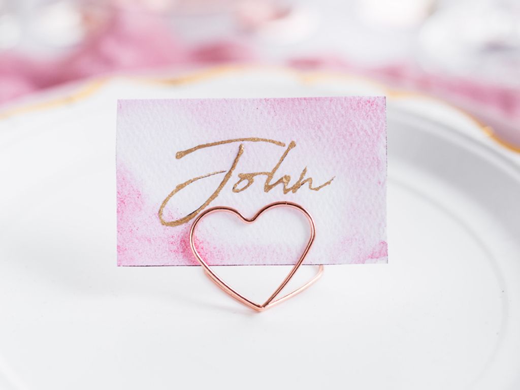 10 Herzilein Kartenhalter roségold Produktbild 