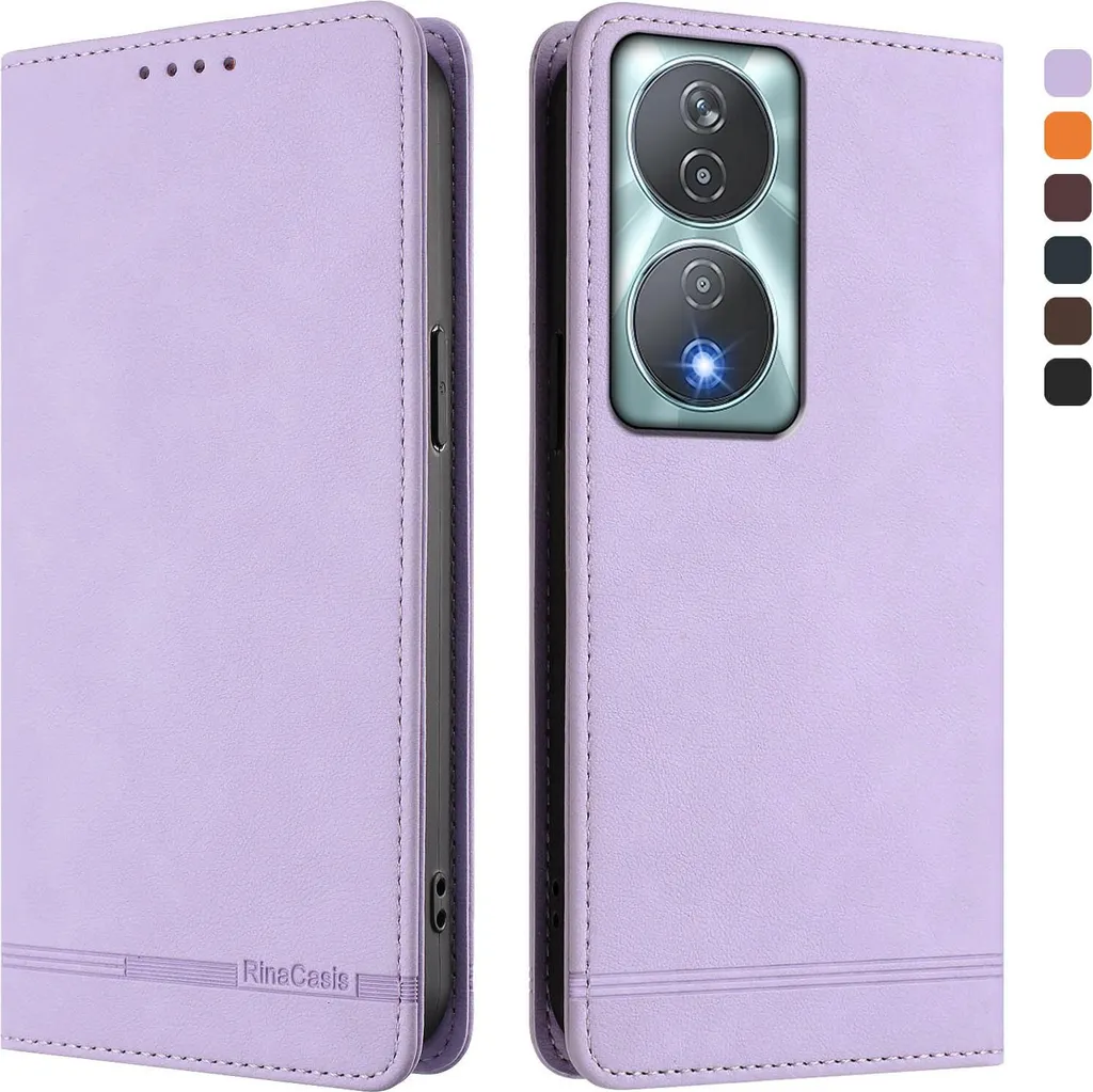 Custodia Robusta Honor 90 Smart / X7b - Finto Cuoio Viola