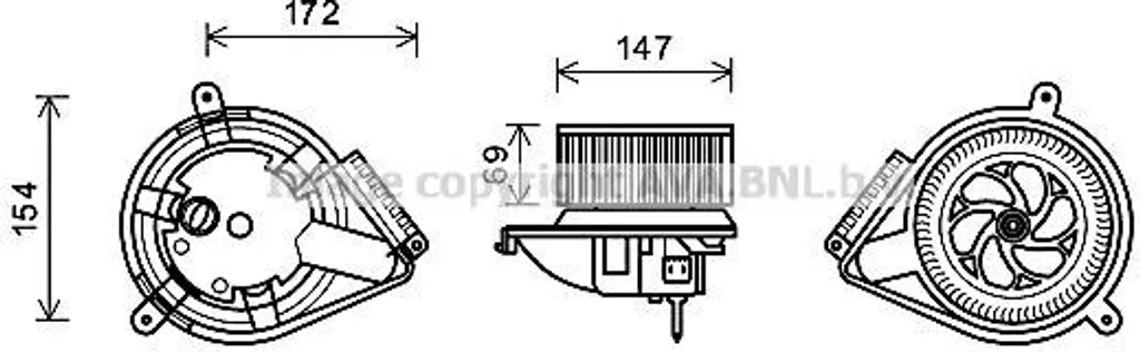 Moteur de ventilateur pour refroidissement Mercedes Sprinter W901-W905