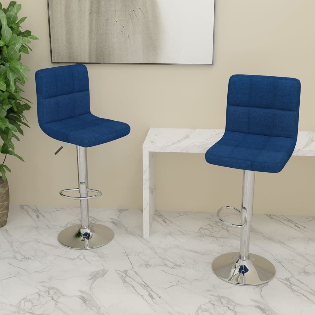 The Living Store Barhocker 2 Stk. Blau Stoff