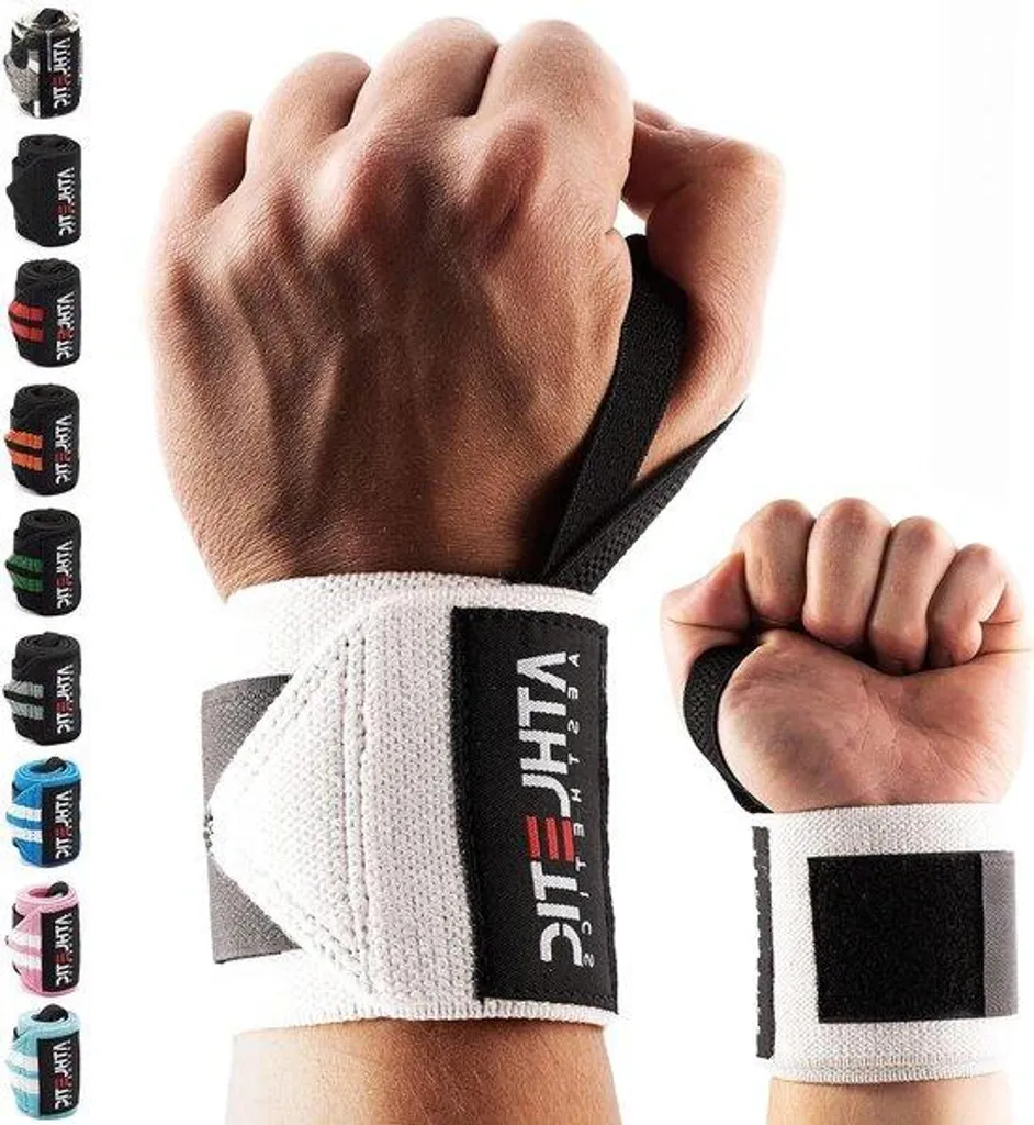 Bandes de poignet musculation 45 cm pour bodybuilding et CrossFit en paire
