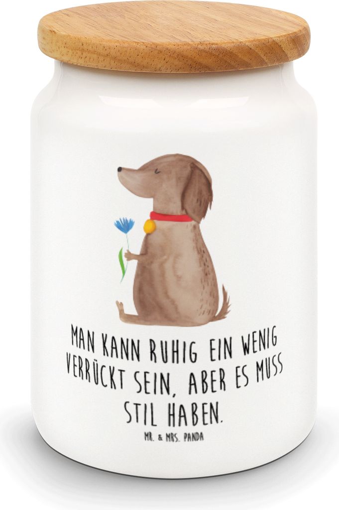 Mr. & Mrs. Panda behälter Hund Blume - Weiß - Geschenk, Hundeliebe, Vorratsdose, zuckerdose, Sprüche, Stil, Kaffeedose, Dose, Haha, Keksdose, Hunde