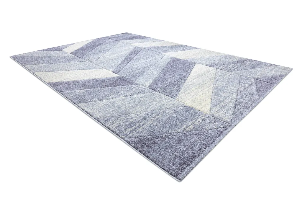Grand Tapis de Salon à Motifs Chevrons Beige et Violet 160x220 cm - 3