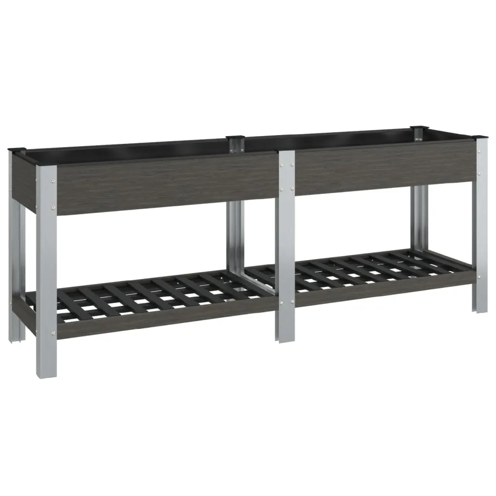 Potager surélevé en WPC gris 200 cm : ergonomique et durable
