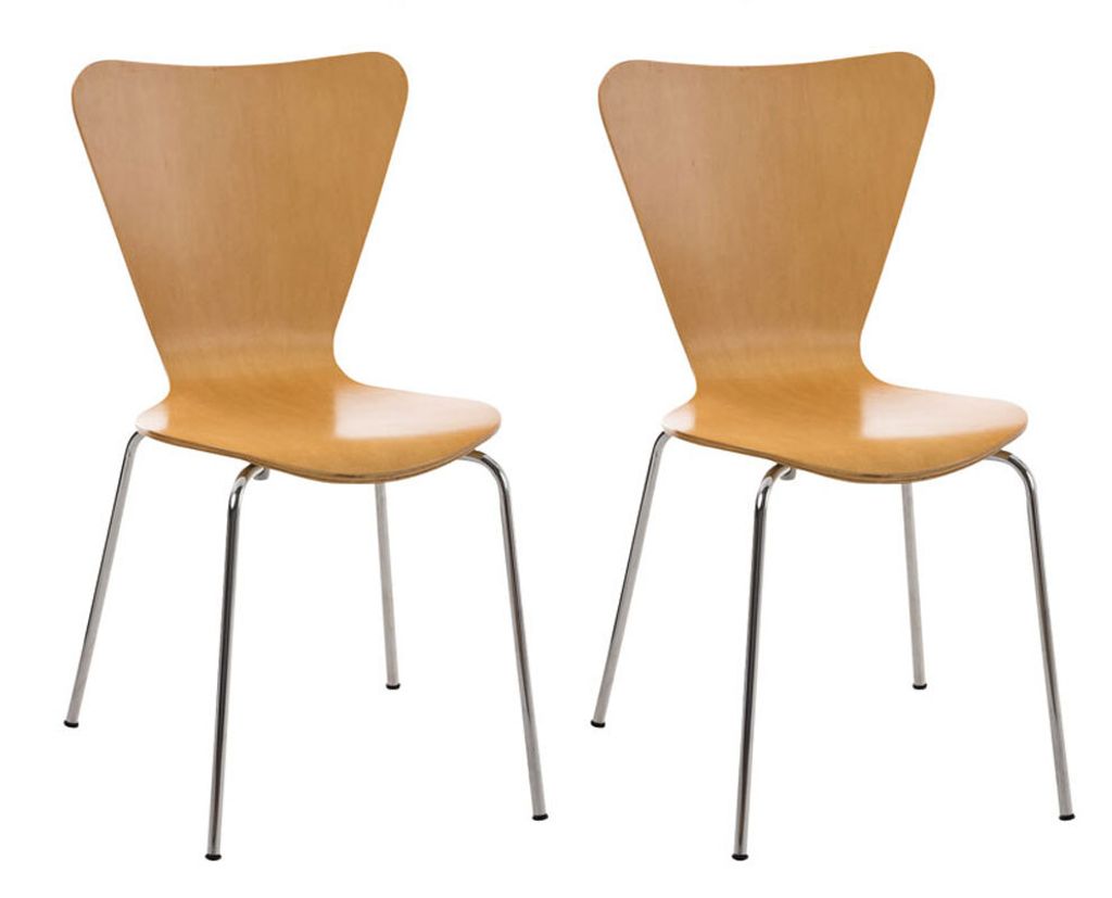 CLP 2er Set Besucherstuhl Calisto stapelbar Farbe:natur