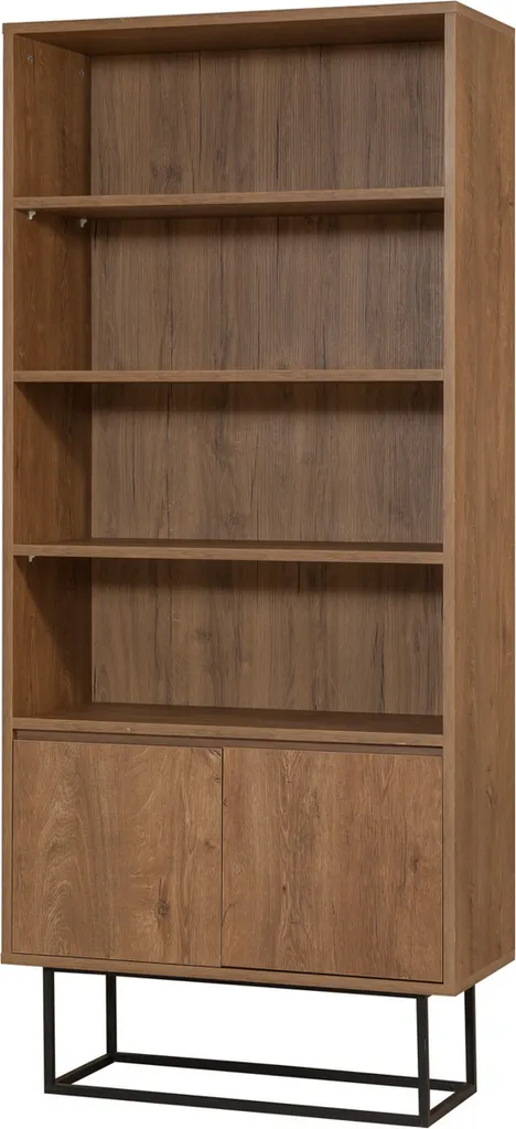 Bibliothèque Rea noyer anti-encombrement 182 cm pour optimiser l'espace