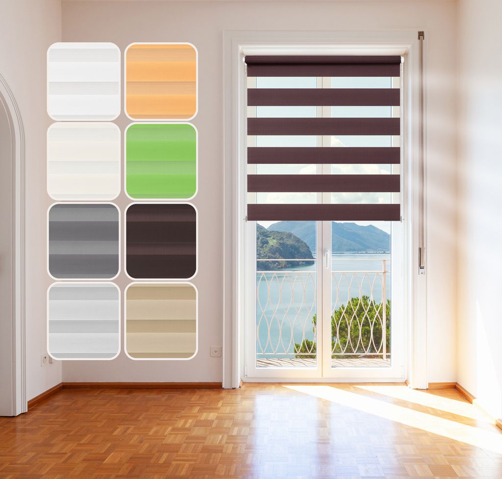 Doppelrollo Braun 65x215cm Klemm-Fix - System Click