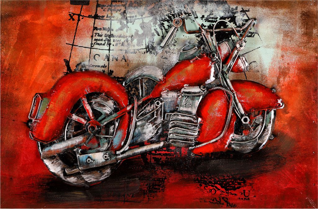 Wandbild 3D Bild Metallbild Iron Horse Relief Unikat Produktbild 