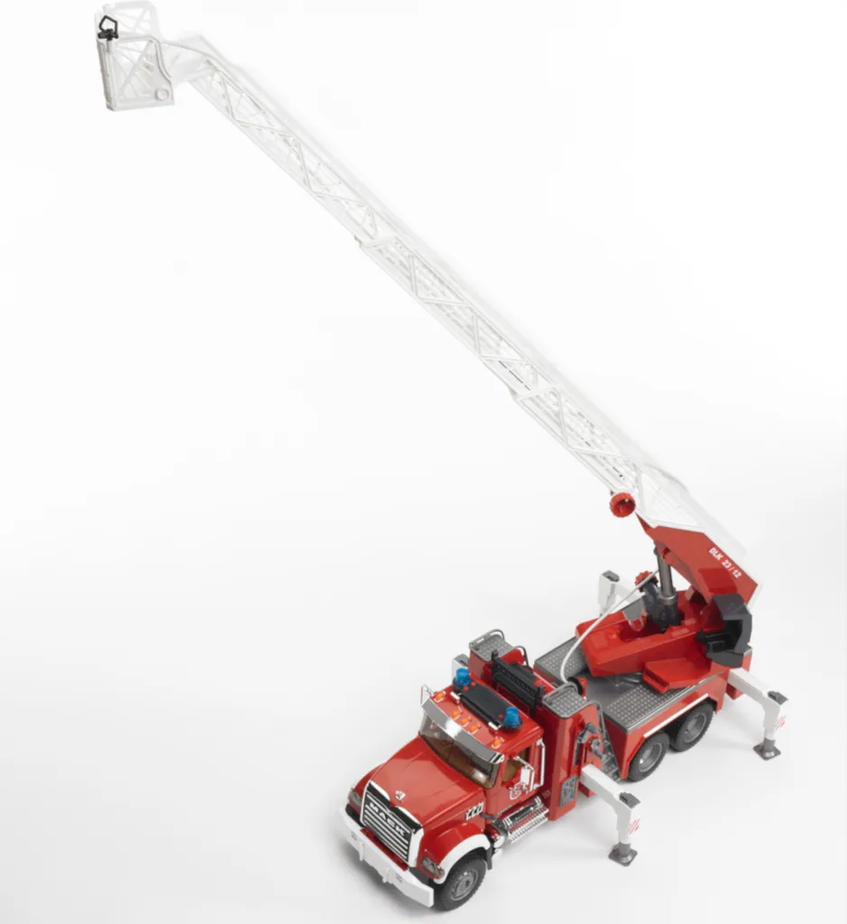 Camion de pompier Bruder MACK Granite incassable avec grande échelle - 27