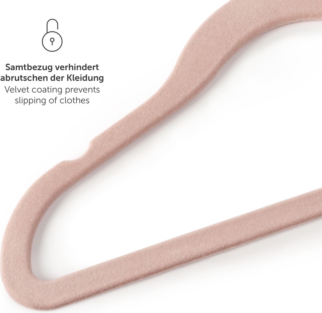 Blumtal 50er-Set Kleiderbügel für Kinder mit Samtbezug - Produktbild 6