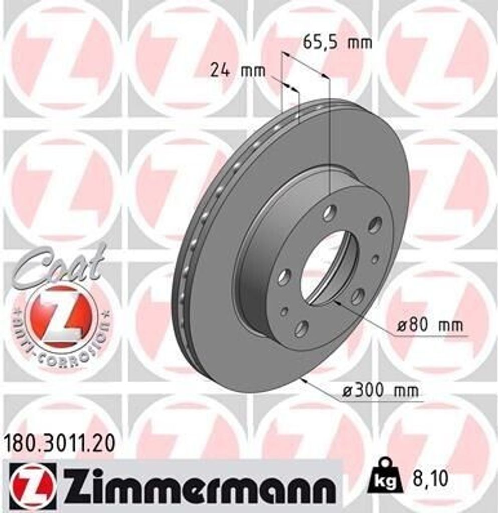 ZIMMERMANN 180.3011.20 - Bremsscheibe für Jumper, Ducato, Boxer