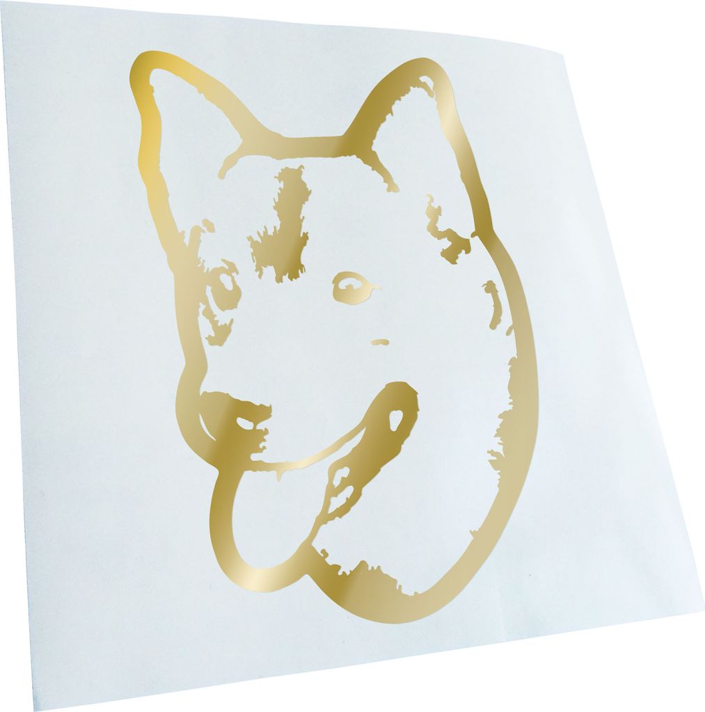 Kiwistar - Autoaufkleber - Swedish Vallhund Hund - Goldchrom - 40x27cm - Aufkleber für Auto, Laptop, Fahrrad, LKW, Motorrad Mehrfarbig JDM Decal R...