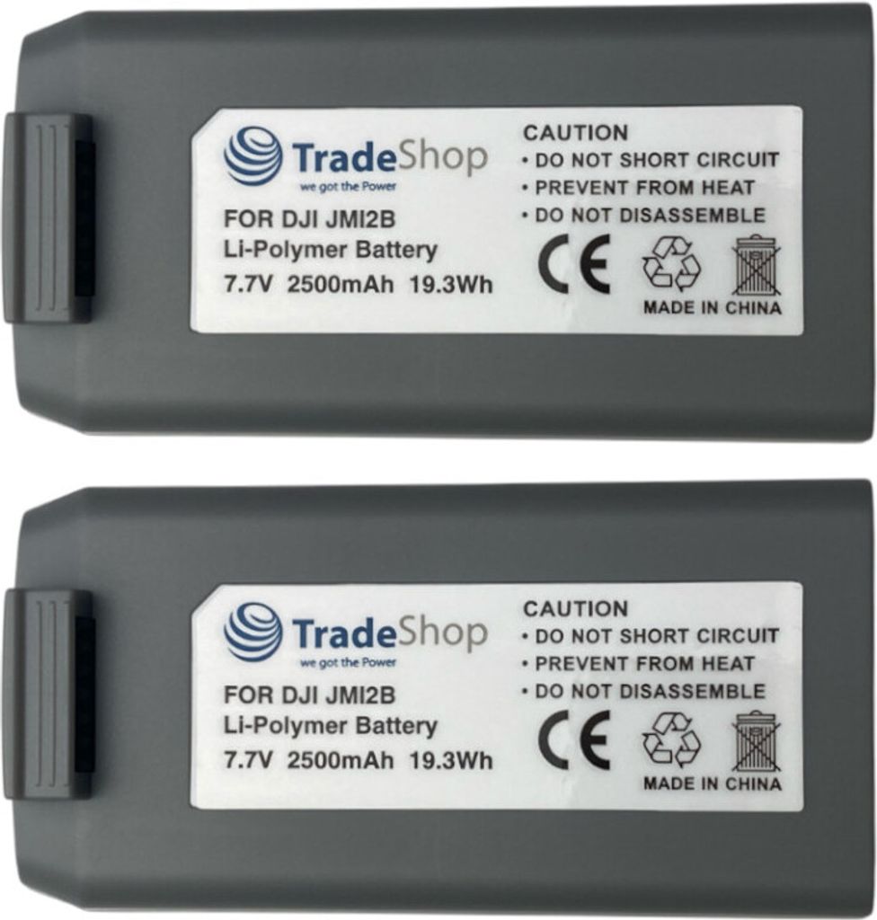 2x Trade-Shop Li-Polymer Akku 7,7V 2500mAh kompatibel mit DJI Mavic Mini SE, Mini 2, Mini 4K / Drohnen-Zubehör, Multikopter, Kamera-Drohne