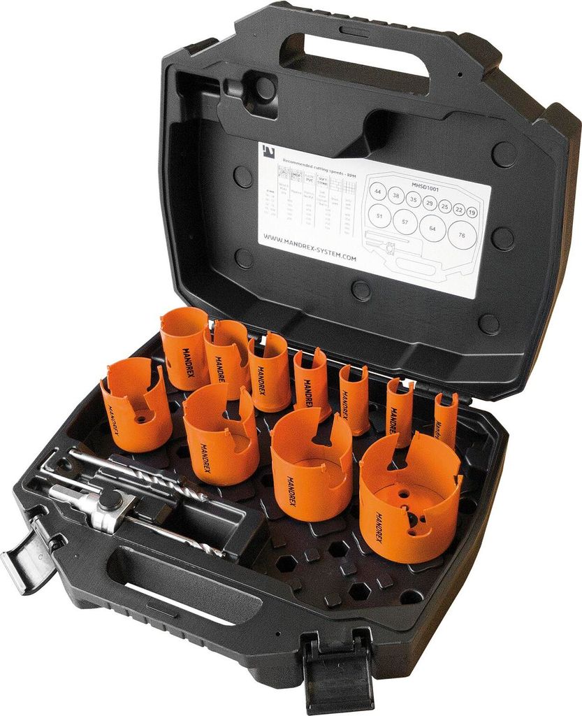 Mandrex Lochsägen Set SuperXcut 6-teilig Lochbohrer 25-82mm