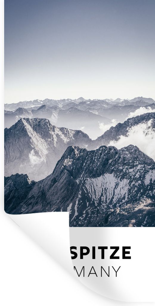 MuchoWow Wandtattoo Wandsticker Wandaufkleber Deutschland - Berge - Wolken 20x40 cm Selbstklebend und Repositionierbar - Selbstklebend - Fototapeten