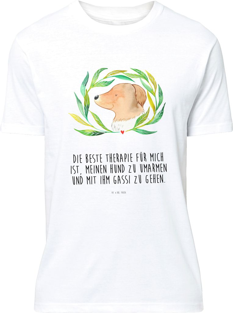 Mr. & Mrs. Panda Tshirt Hund Blumen - Weiß - Geschenk, Produktbild 