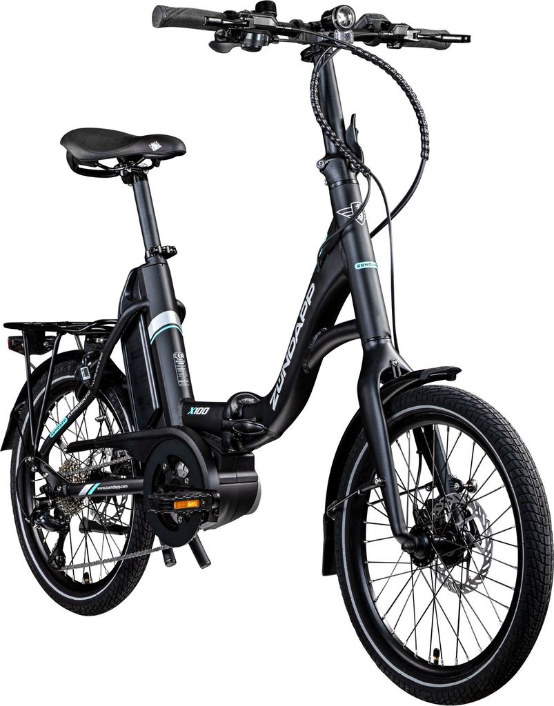 Zündapp X100 E Bike Klapprad Pedelec für Damen und Herren 150 - 190 cm E Fahrrad Bosch Faltrad Tiefeinsteiger Urban Bike