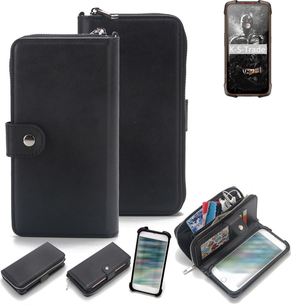 K-S-Trade 2in1 Handyhülle Schutzhülle kompatibel mit Cubot KingKong 5 Pro & Portemonnee Cover Handy Hülle Case Etui Geldbörse Wallet Bookstyle