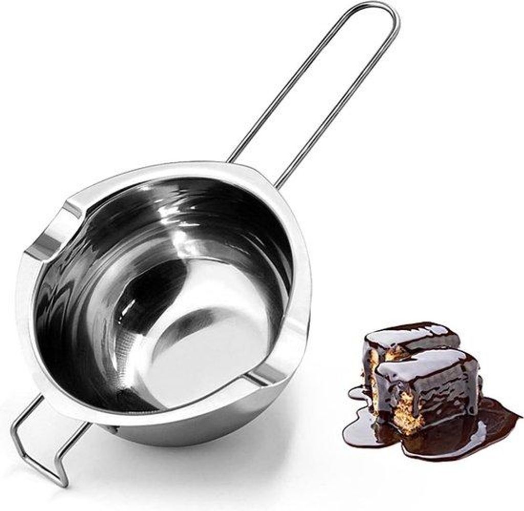 Unbehandelter Edelstahl-Schmelztiegel, doppelter Wassertauch-Schmelztiegel, rohstoffunabhängig, ideal für Schokolade, Butter, Käse und Karamell