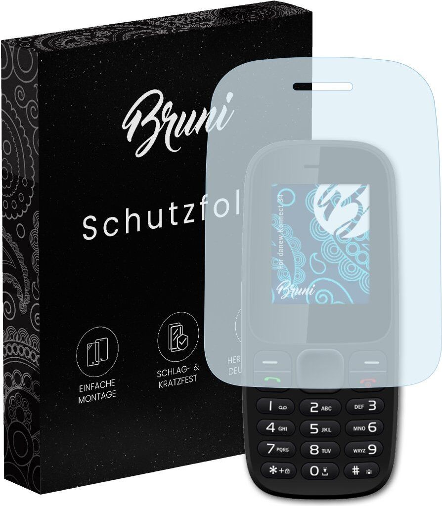 Bruni Basics-Clear 2x Schutzfolie kompatibel mit danew Konnect 34 Folie