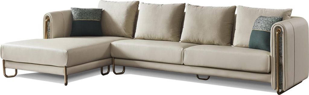 Sofa Couch Polster Garnitur Wohnlandschaft Design Ecksofa Leder L Form Sofas Neu