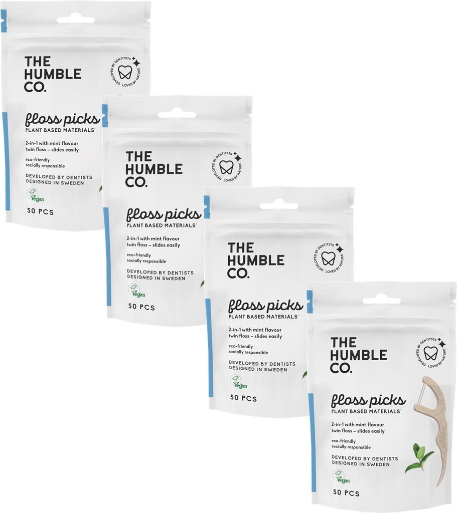 4x Humble Floss Picks, Minze 4x 50 Stück Produktbild 