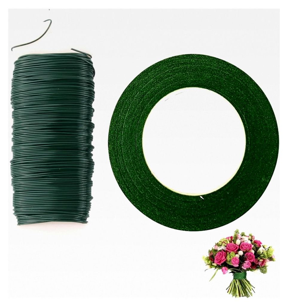Floristen Arrangement grünes Band Draht-Kit für Blumenarrangements DIY Blumenarrangement Zubehör Floristik Drähte Kranz Herstellung Materialien...