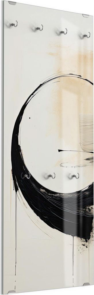 DEQORI Kleiderhaken aus Glas 50x125 cm 'Zen im Impuls' Wand Garderobe Paneel Haken modern