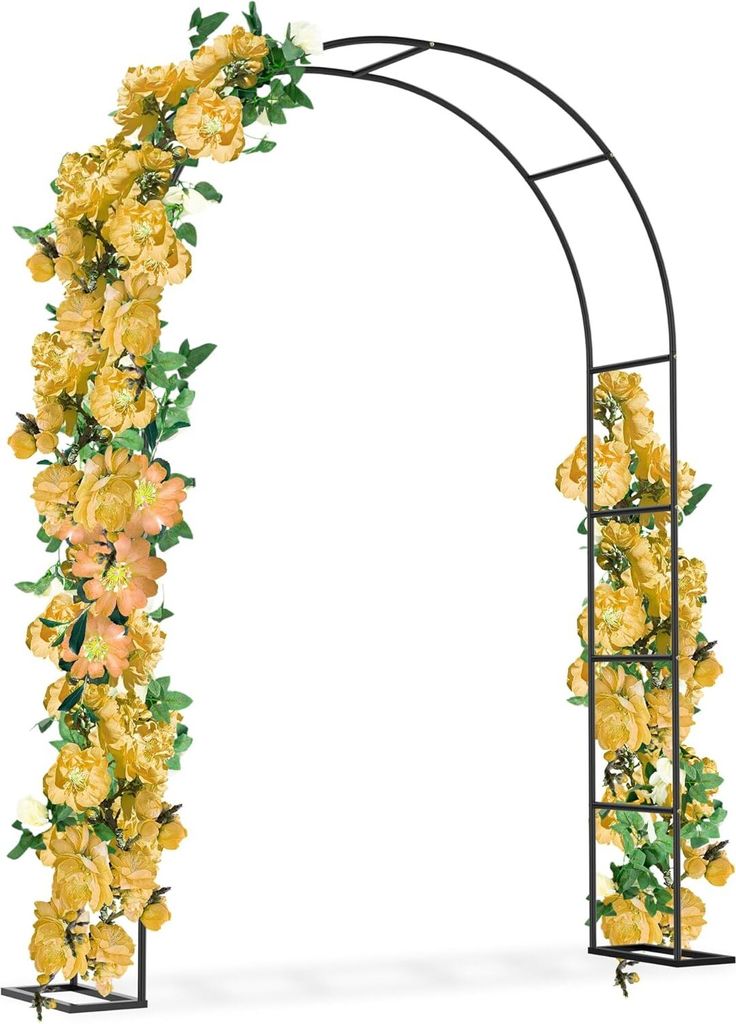 Sessamen-LP Rosenbogen Gartenbogen Metall Torbogen Garten Rosenbögen Rankgitter Rosenhilfe für Rosen und Kletterpflanzen Rosengestell (Schwarz)