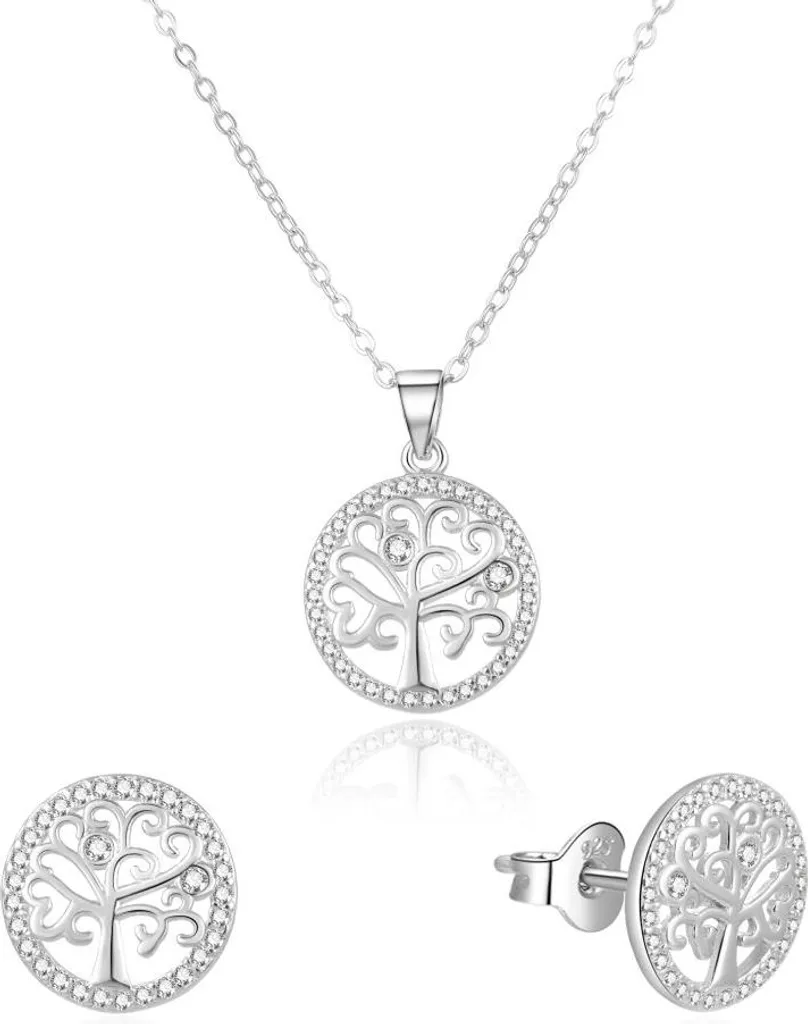 Parure Arbre de Vie Argent : Cadeau Idéal Femme Collier et Boucles