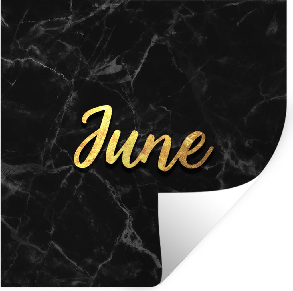 MuchoWow Wandtattoo Wandsticker Wandaufkleber Zitat - Kalender - Juni - Gold 30x30 cm Selbstklebend und Repositionierbar - Repositionierbar - Was...