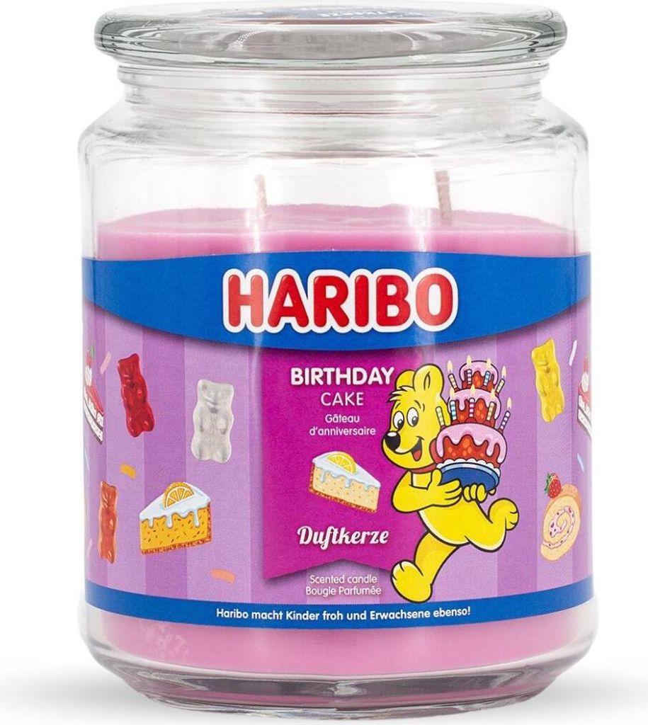 Haribo™ Duftkerze Birthday Cake, 2 Dochte, HxD: 13 x 10 cm, Produktbild 
