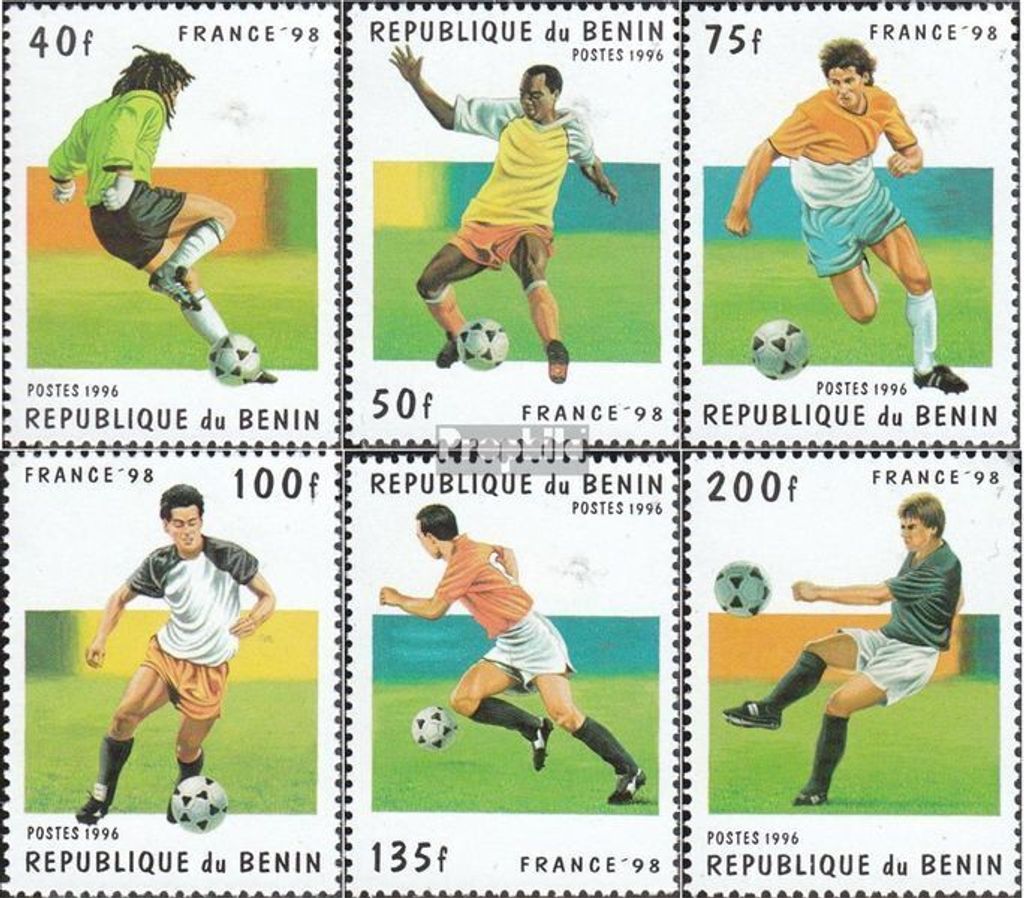 Briefmarken Benin 1996 Mi 771-776 (kompl.Ausg.) gestempelt Fußball-WM 98, Frankreich