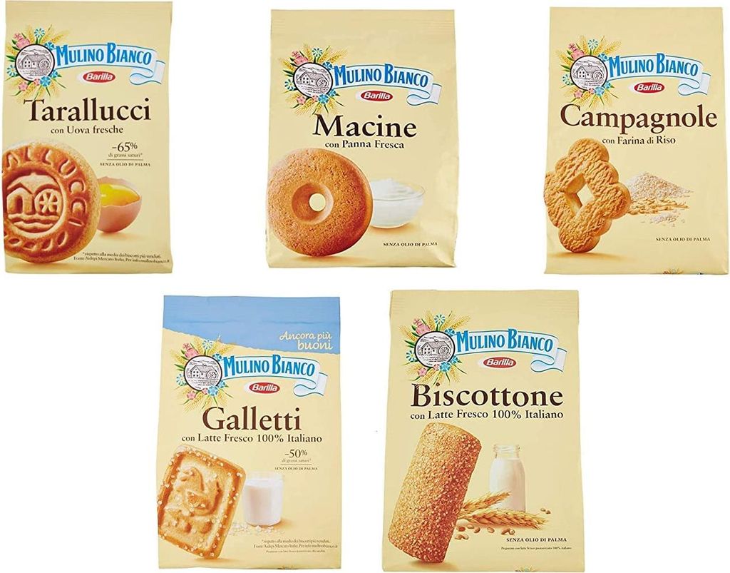 Mulino Bianco Kekse testpaket 5x700g macine galletti bisBaumwollee campagnola